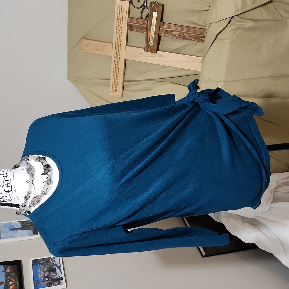 Blue green J. Jill 3/4 sleeve top